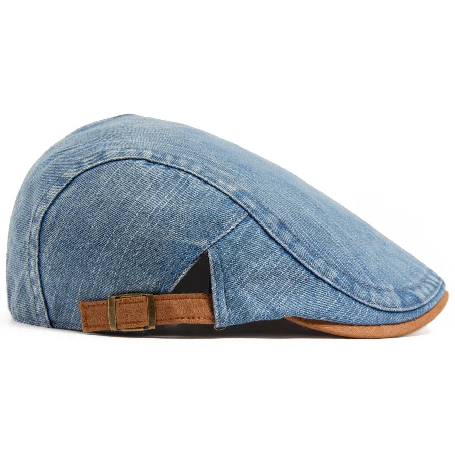 Adjustable men's flat cap hat. Stylish and comfortable classic headwear, great for casual everyday fashion.