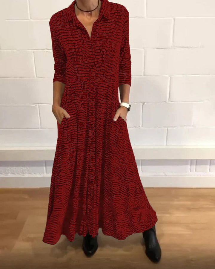 Relaxed fit V-neck maxi dress for women, a comfortable and stylish casual dress perfect for summer fashion.