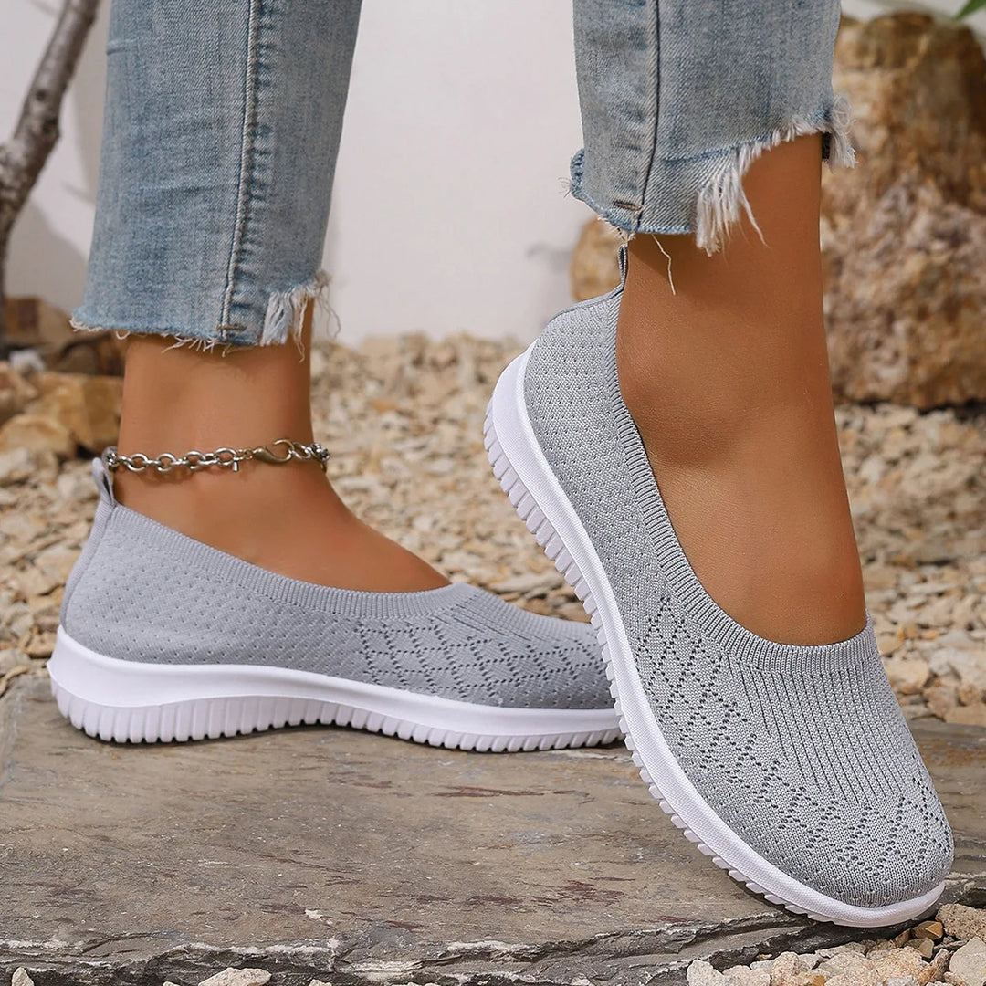 Women's orthopedic slip-on sneakers, cushioned comfort for everyday walking.