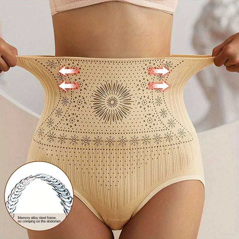 High-waist women's slimming panties, seamless tummy control shapewear for smooth contours and confident body shaping.