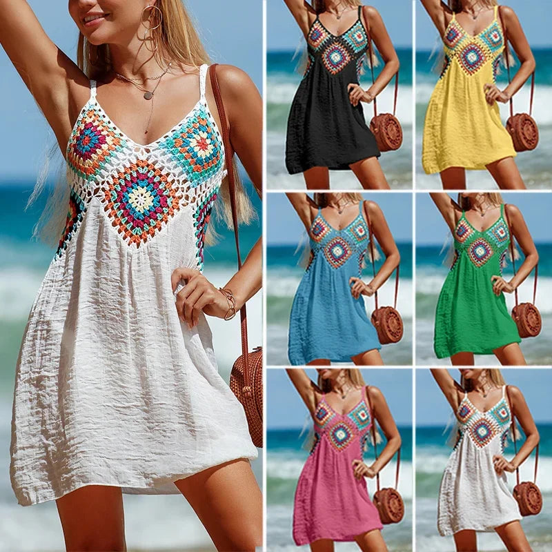 Crochet Knitted V Neck Tunic