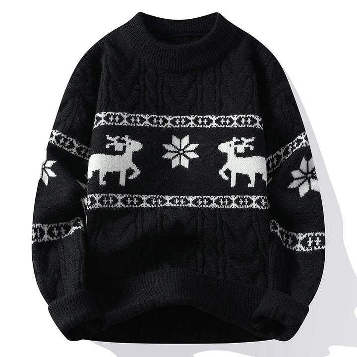 Thick men's winter sweater with a classic deer design. Extremely warm, ideal for cold outdoor wear.