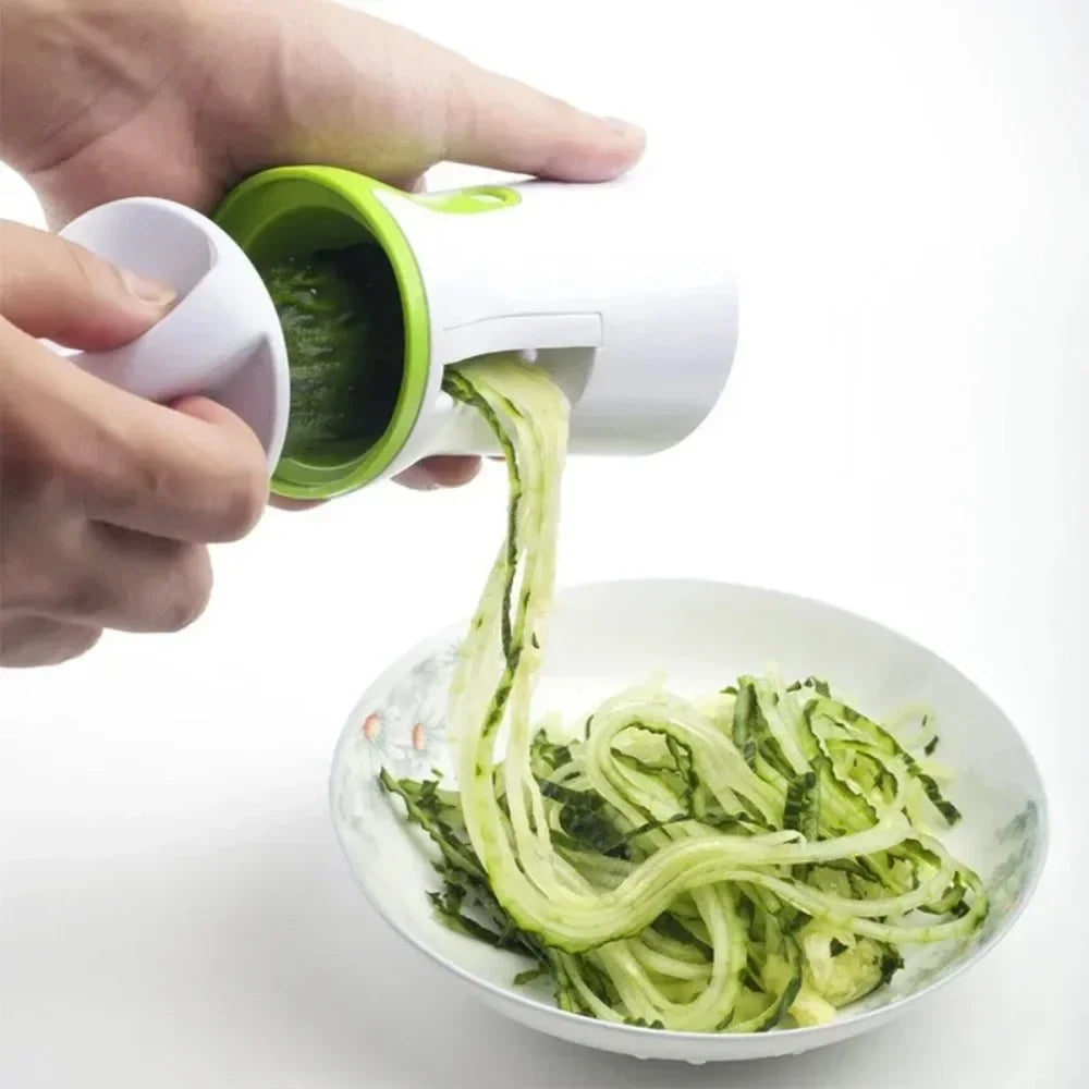Healthy eating kitchen tool: manual spiralizer makes low-carb veggie noodles & slices for nutritious meals.