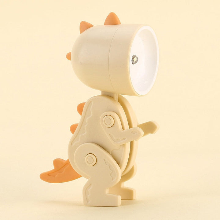 Playful dinosaur night light, doubles as a fun dino toy and a gentle nursery lamp for kids' rooms.