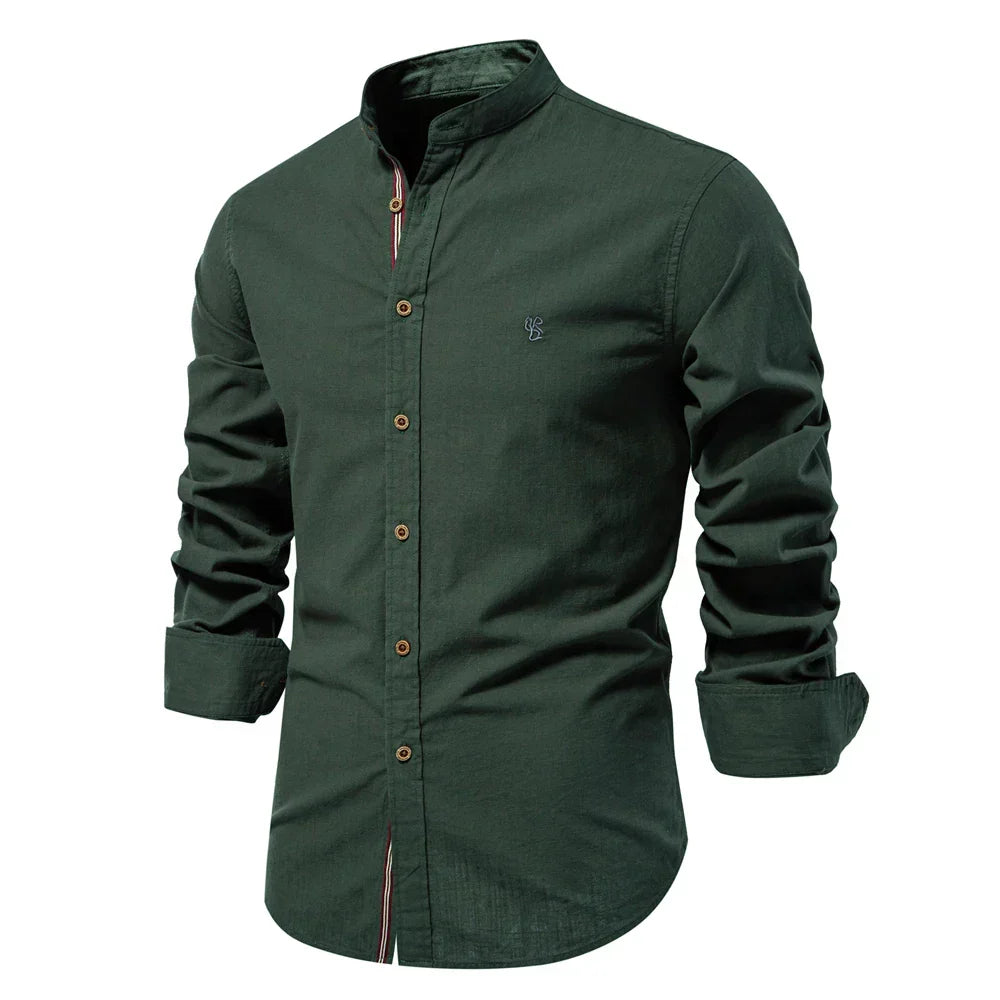 Men's versatile slim fit button-up shirt, perfect for work & casual wear. Long sleeve, modern style.