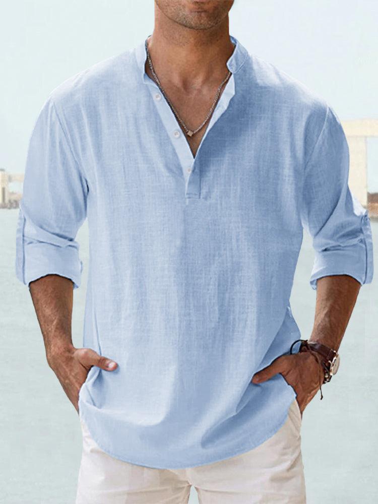 Men's comfortable casual shirt, perfect for everyday style. Long sleeve button-down for versatile wear.