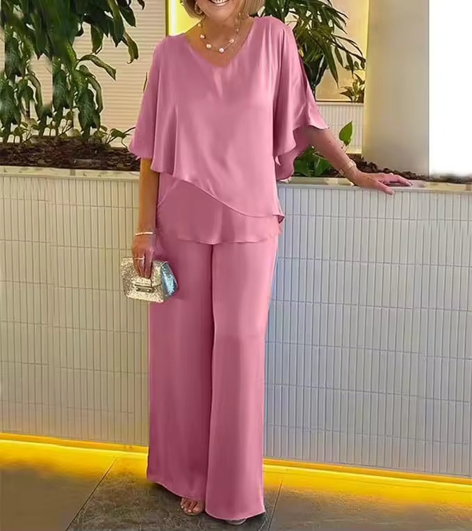 Two-Piece Set with Elegant Flair Women's Outfit