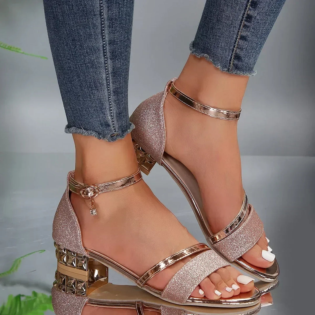 Elegant women's casual sandals with arch support, providing luxury comfort & foot health benefits.