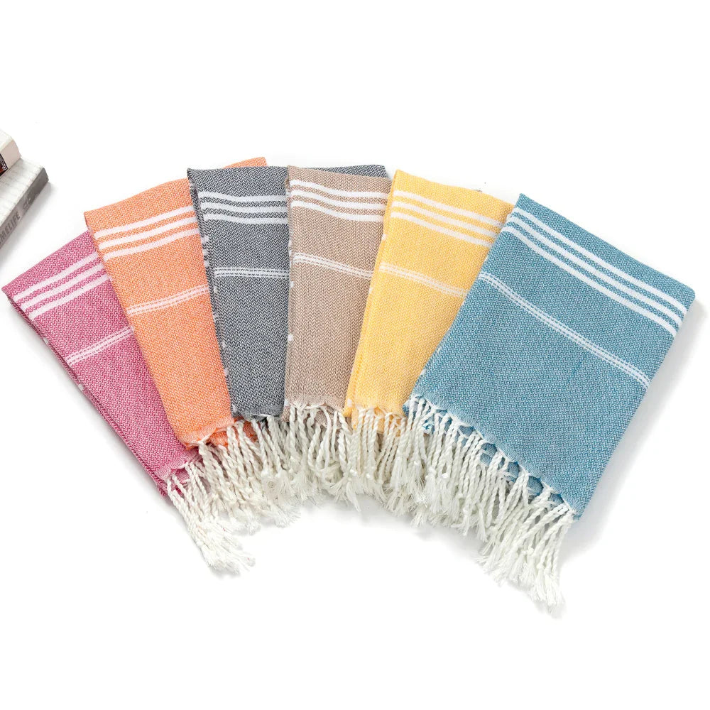 Striped Tassel Bath Towel