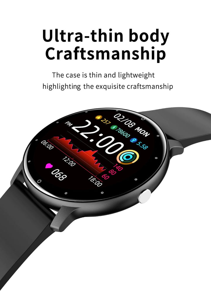 Versatile unisex smartwatch in blue for daily wear. Tracks fitness, steps, heart rate, and connects to Android/iOS.