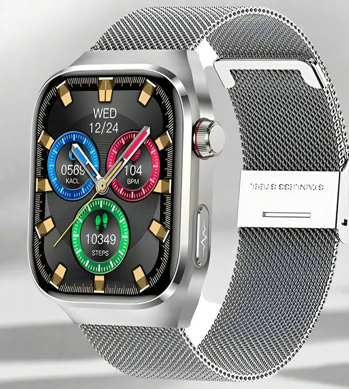 Smart health watch with vibrant AMOLED display. Track heart rate, sleep, and fitness goals seamlessly.