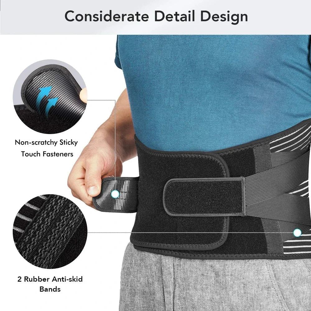 Posture corrector back brace, adjustable & comfortable, ideal for daily back pain relief and waist support.