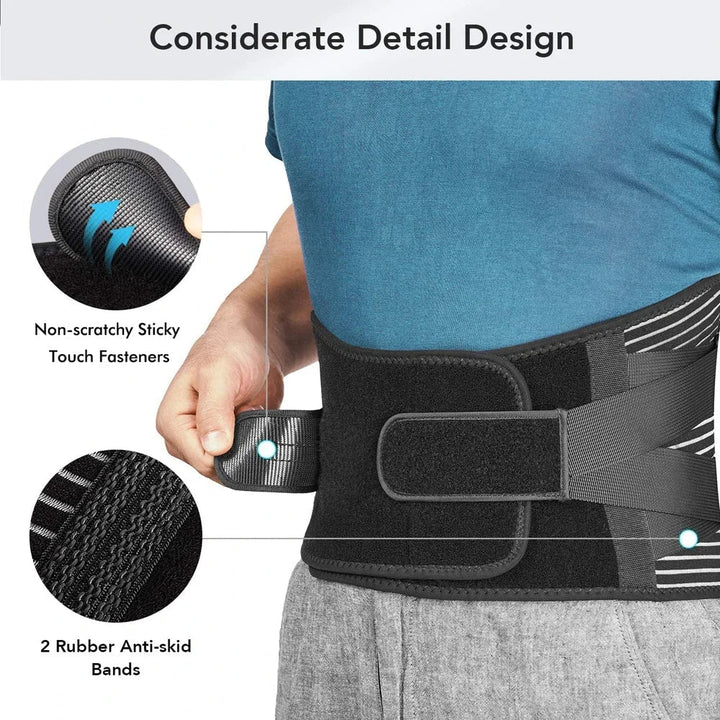 Posture corrector back brace, adjustable & comfortable, ideal for daily back pain relief and waist support.