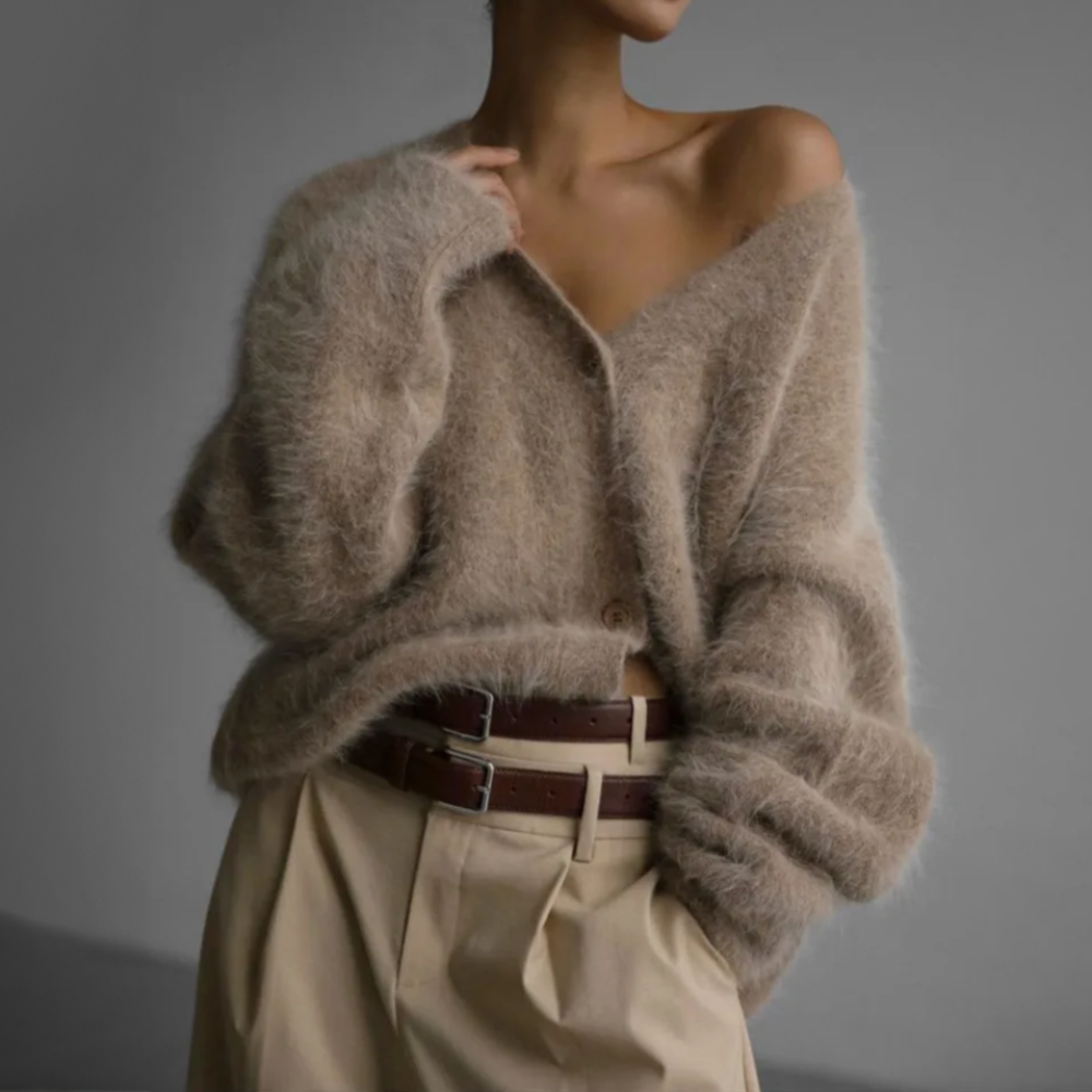 Women's Crystal Knit Cardigan in a cozy, chic design. Perfect for elegant layering.