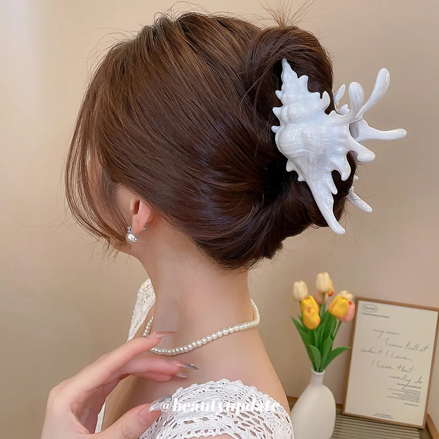 AWAYTR™ | Ocean Conch Hair Claw Clips for Women Shell Crab Hair Clip shell Catcher Ins Fairy Summer Sea Y2K Hair Accessries