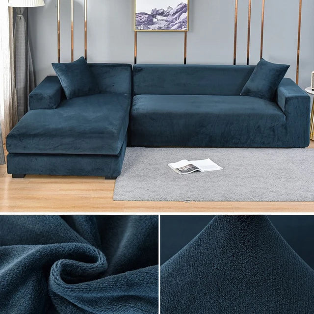 Comfortable & stylish velvet stretch sofa cover, a perfect home decor upgrade.