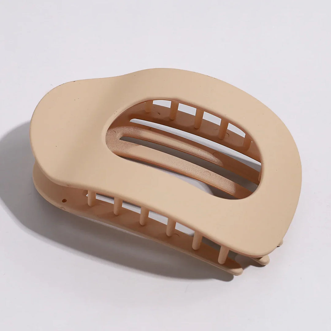 Oval Flat Hair Claw Clip - Matte Duckbill Clip for Women