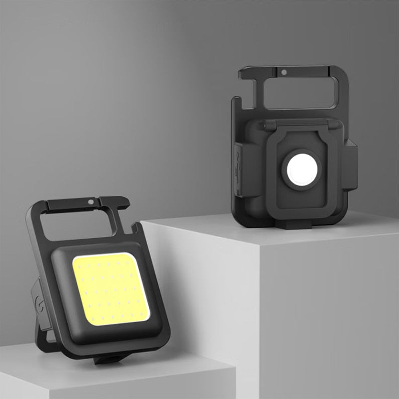 EDC multi-tool with bright COB LED flashlight, bottle opener & magnet. Perfect for emergencies.