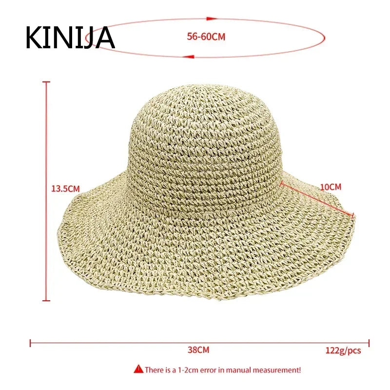 Women's Straw Beach Hat with Floppy Brim