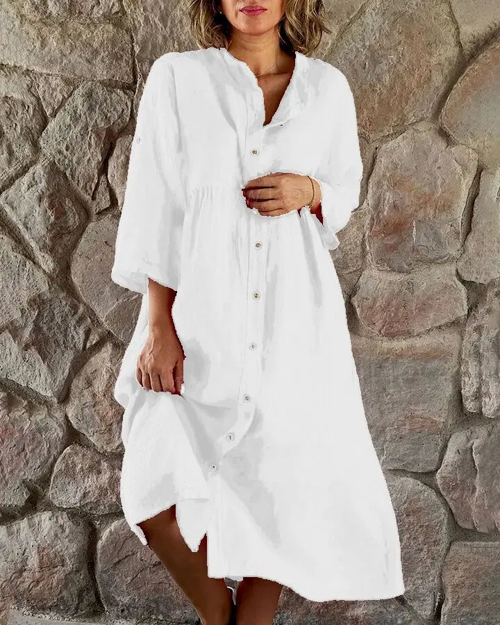 Women's V-Neck Long Sleeve Oversized Maxi Dress