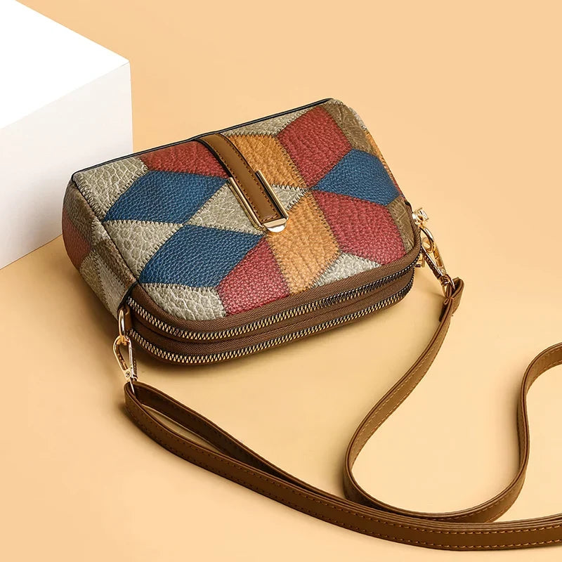 Women's sling bag worn as crossbody, functional & stylish for daily errands.