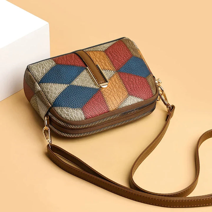 Women's sling bag worn as crossbody, functional & stylish for daily errands.