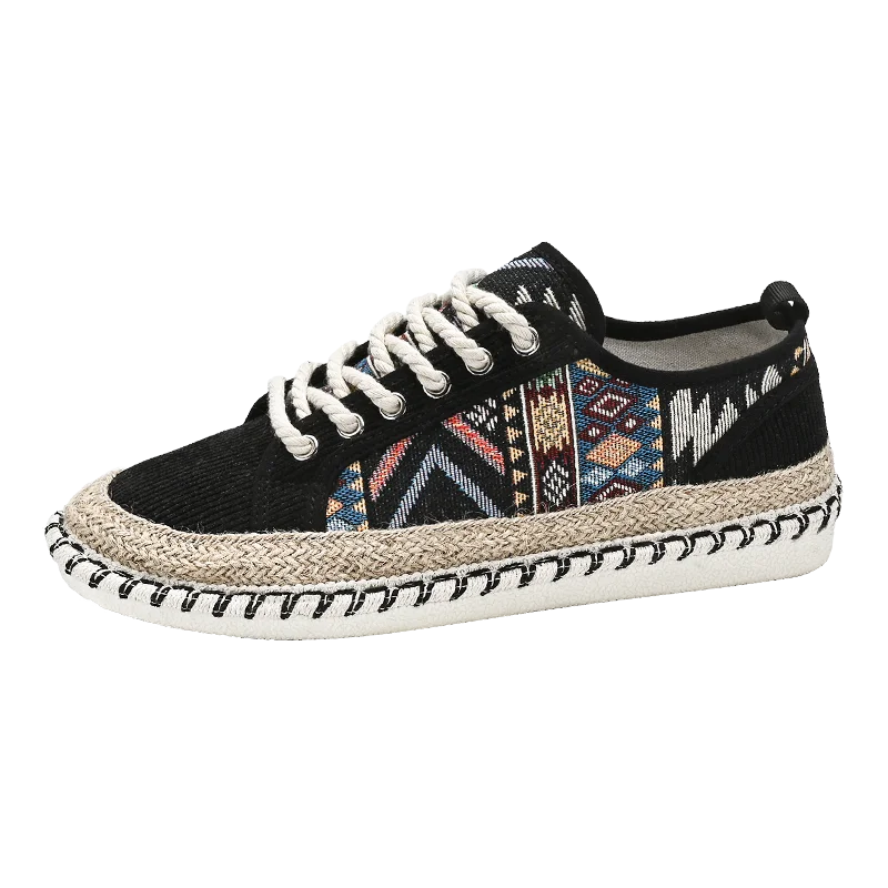 Comfortable and stylish men's walking shoes, featuring a standout Aztec print for unique casual wear.
