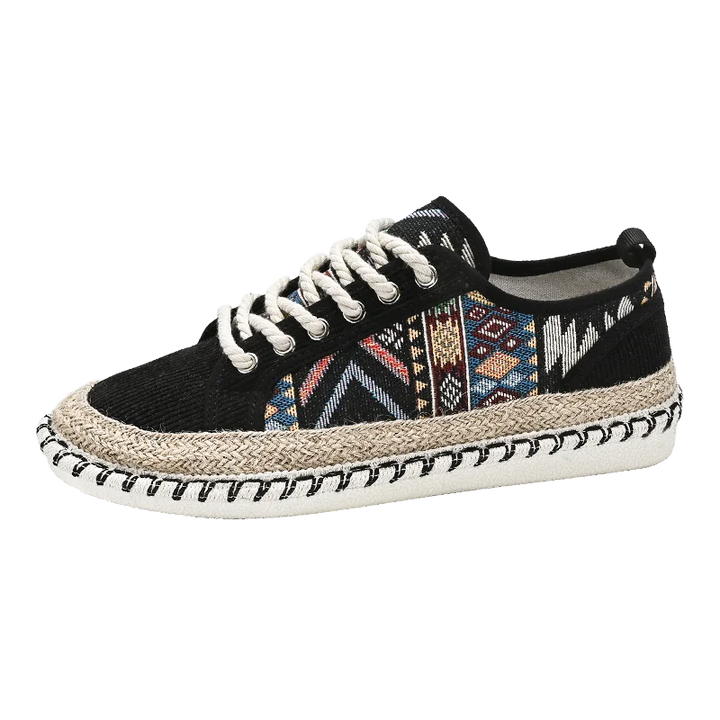Comfortable and stylish men's walking shoes, featuring a standout Aztec print for unique casual wear.