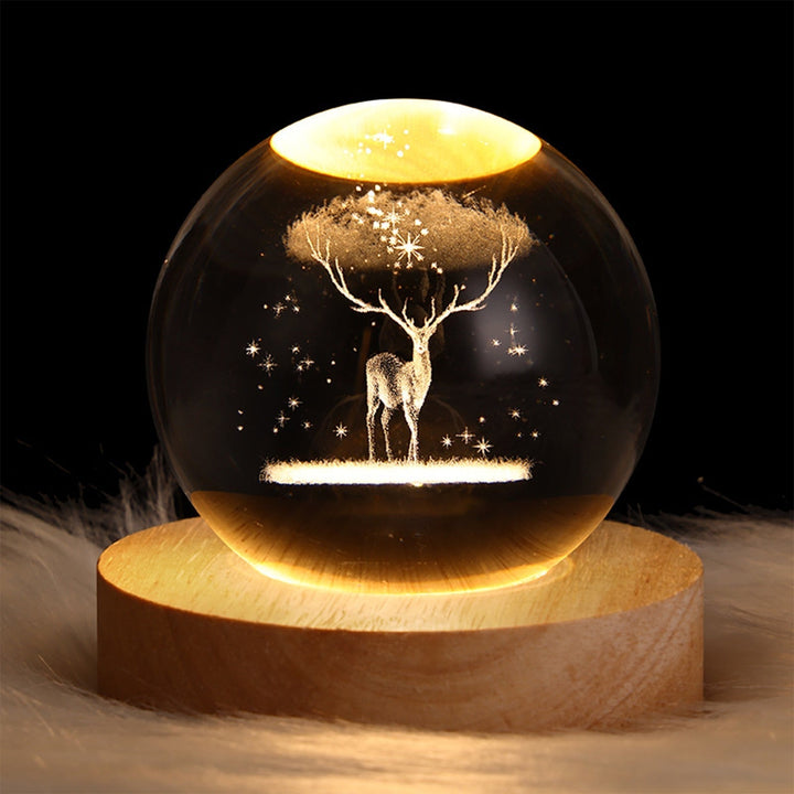 3D crystal sphere table lamp, a beautiful decorative light for home and office.