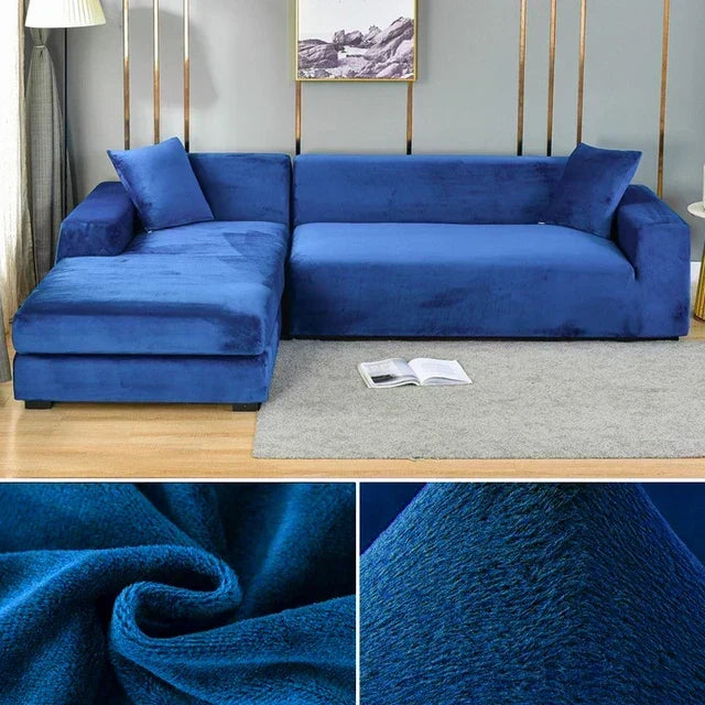 Stain resistant, pet friendly stretch velvet sofa protector for ultimate furniture care.