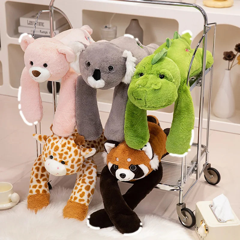 Soft long-armed animal plush toy, perfect for cuddling. Snuggly comfort for kids & adults.