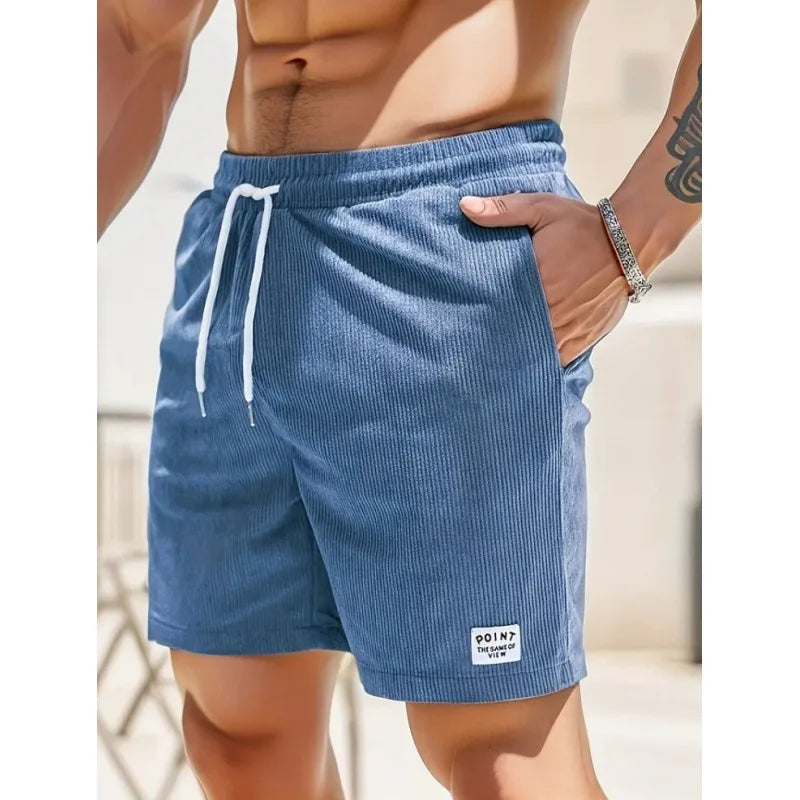 Men's casual drawstring summer shorts, relaxed fit for ultimate comfort in warm weather. Perfect everyday wear.