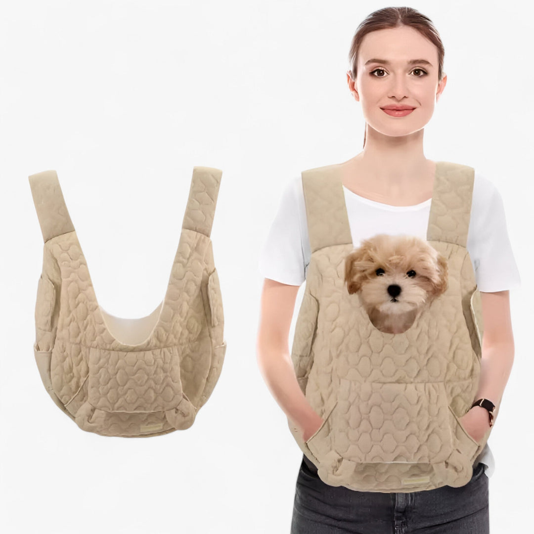 Small dog travel carrier backpack, waterproof & ventilated for comfort. Features adjustable straps for pet friendly journeys.