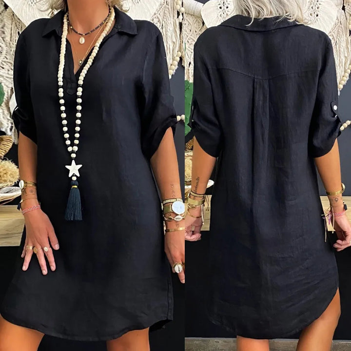 Chic women's sleeveless summer dress. Comfortable knee-length design, ideal for casual everyday wear.