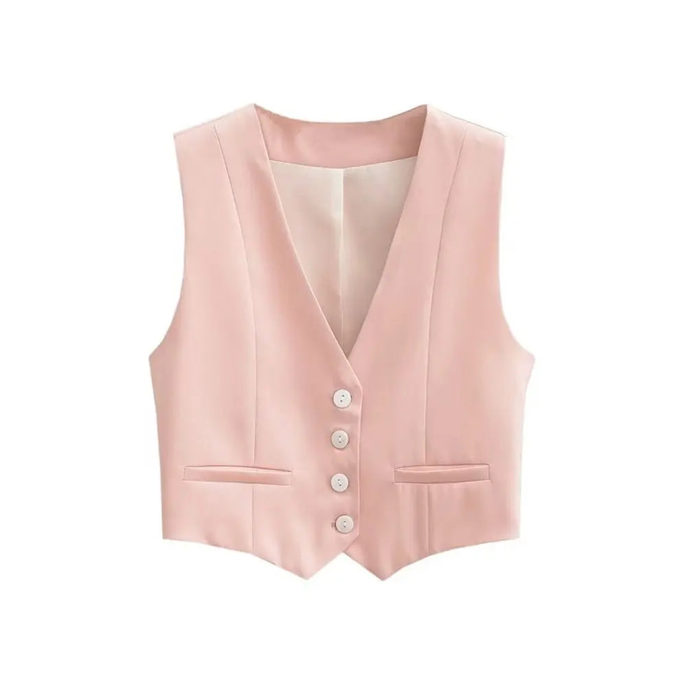 Women's fashion tailored vest in a sleek cut, offering casual elegance or a sharp formal look.