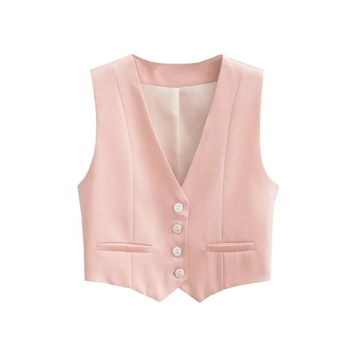 Women's fashion tailored vest in a sleek cut, offering casual elegance or a sharp formal look.