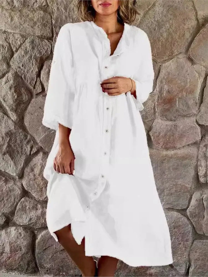 Women's V-Neck Long Sleeve Oversized Maxi Dress