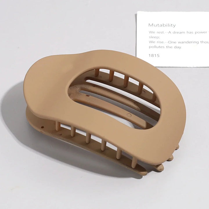 Oval Flat Hair Claw Clip - Matte Duckbill Clip for Women