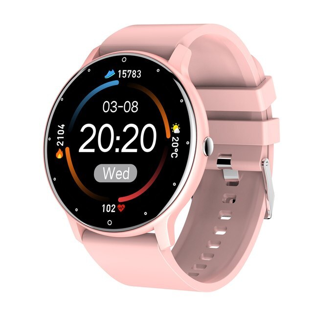 Water-resistant fitness tracker smartwatch in black, ideal for daily wear. Monitors activity, heart rate, and sleep.