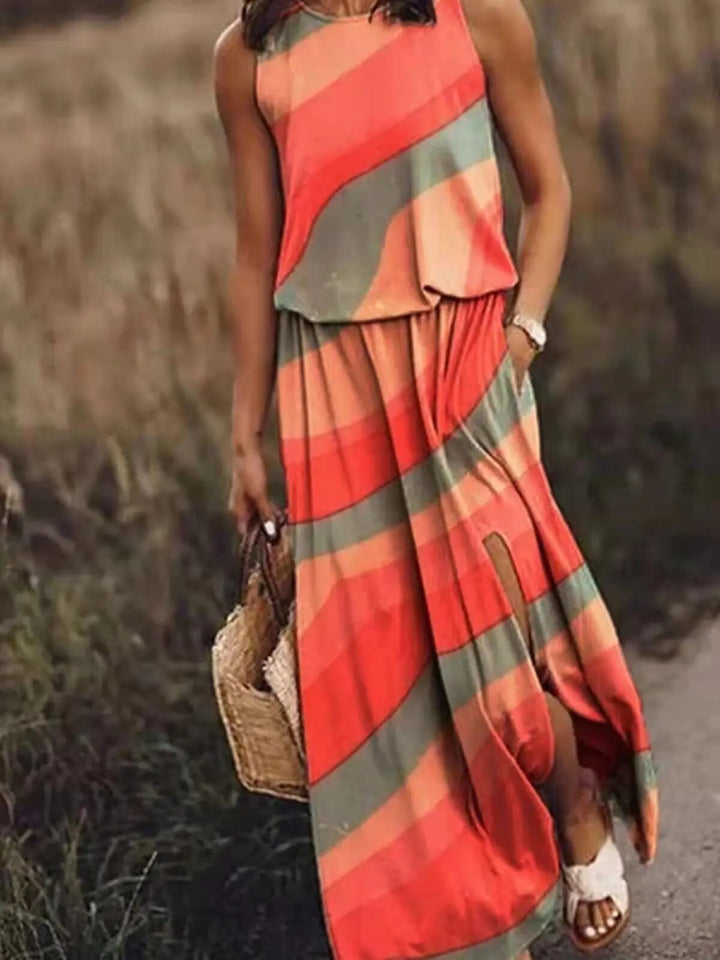 Women's Floral Crop Top & Maxi Skirt Set