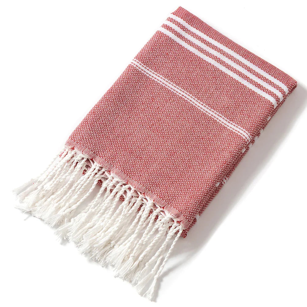 Striped Tassel Bath Towel