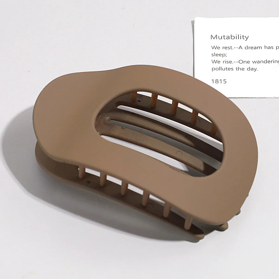 Oval Flat Hair Claw Clip - Matte Duckbill Clip for Women