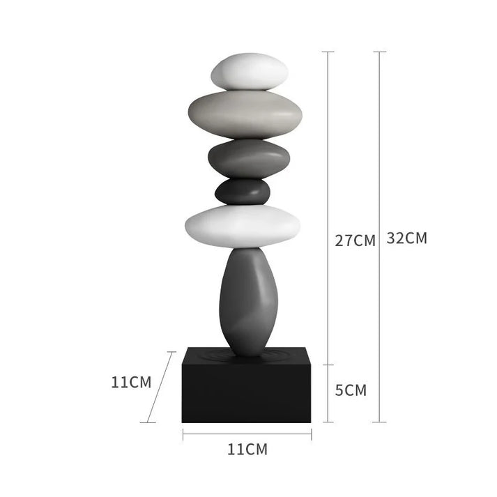 Peaceful stacked stone sculpture, a modern art object for tranquil home decor. Enhances zen ambiance.