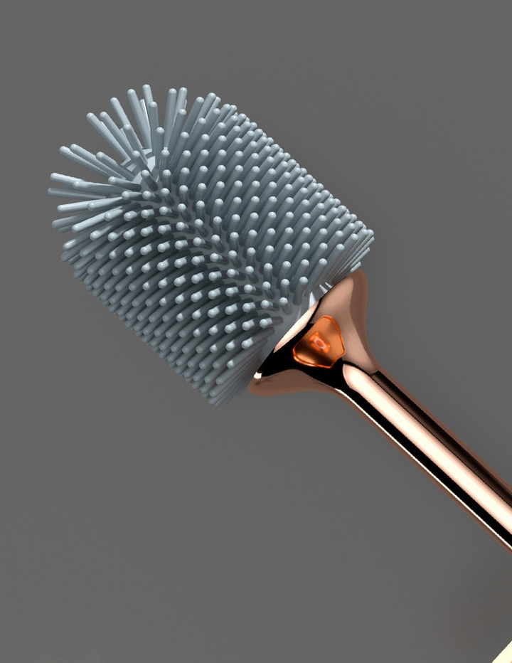 Hygienic wall-mounted toilet brush in black, a sleek & modern solution for bathroom cleanliness.