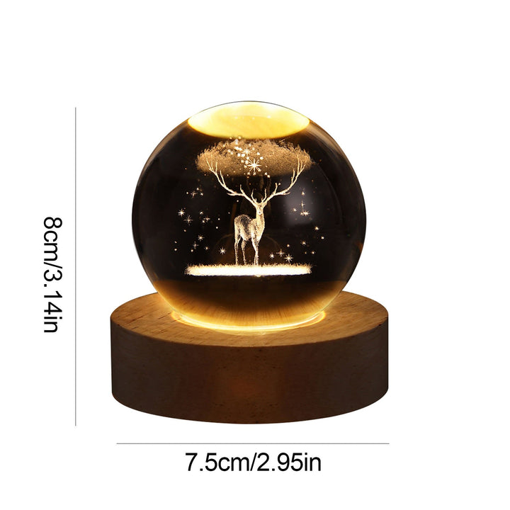 Ambient lighting crystal sphere, a stylish LED table lamp for contemporary decor.