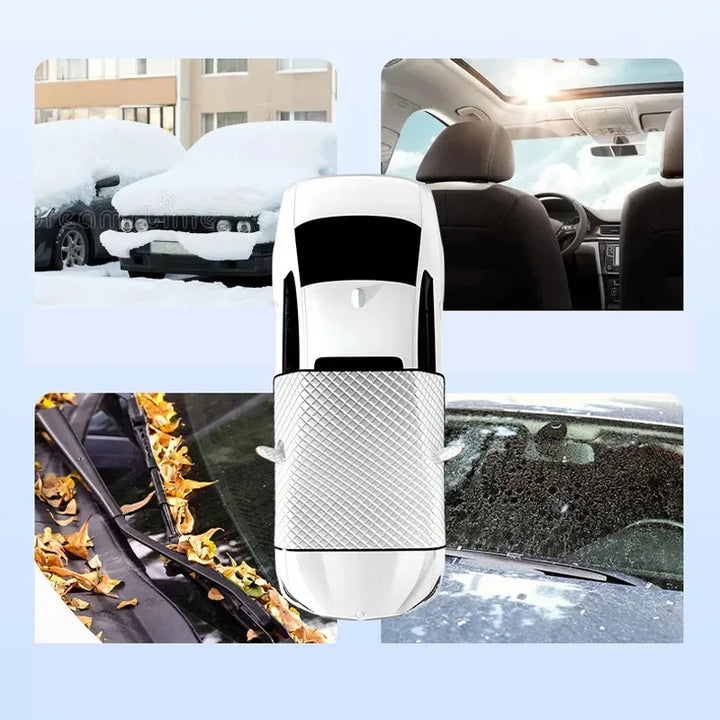 All-season magnetic car windshield cover for automotive protection. Blocks frost, snow, ice, and harmful UV rays.