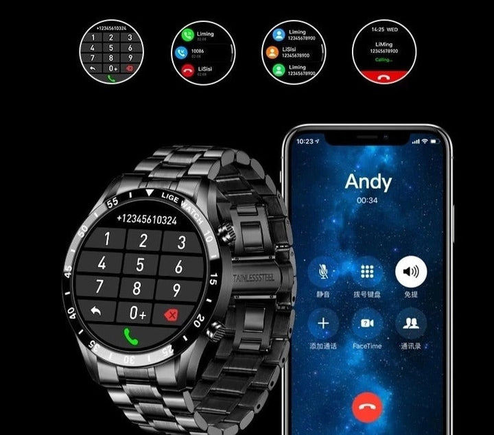 Smartwatch for seamless Bluetooth calls, notifications, and comprehensive health monitoring.