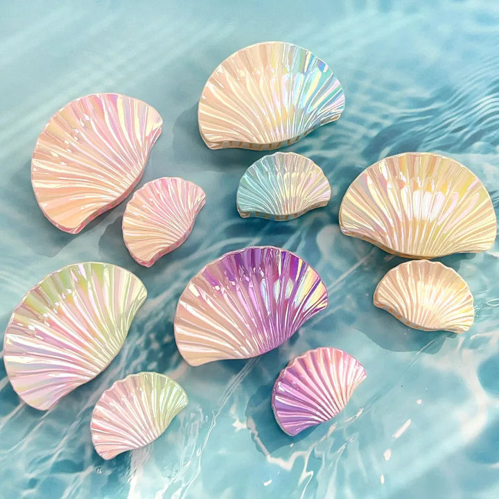 Gradient Shell Hair Claw Clip - Women's Beach Accessory