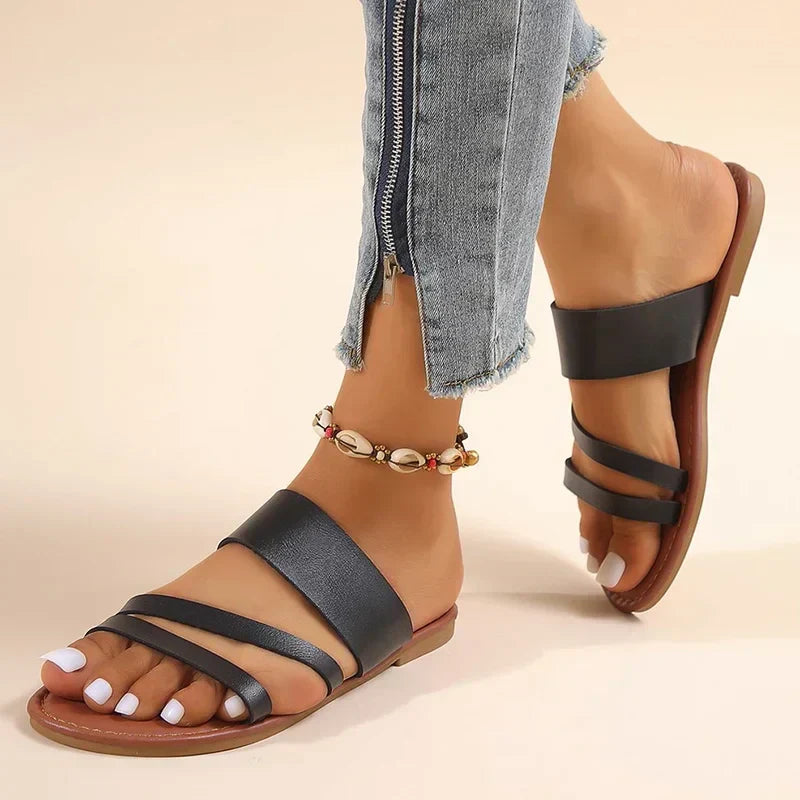 Women's Flat Sandals with Cushioned Comfort