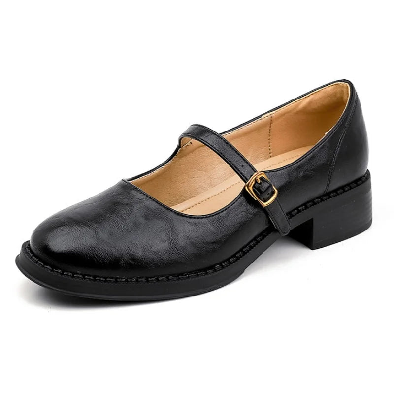 Stylish women's classic Mary Jane flats, ideal for everyday wear, offering cushioned comfort & an adjustable strap.